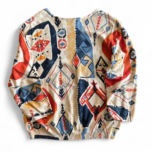 Alfred Dunner 100% Cotton Pattenered 3/4 Sleeve Sweater - Picture 2 of 5